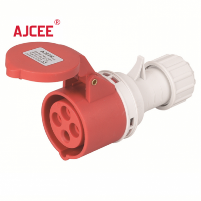 Ajcee C224 Industrial Electrical Portable Wire Connector Plastic Socket 4pin 3p+e 380v 32 Amp Extension Socket 32a With Ce Cb